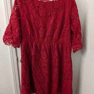 Lane Bryant Red Lace Dress